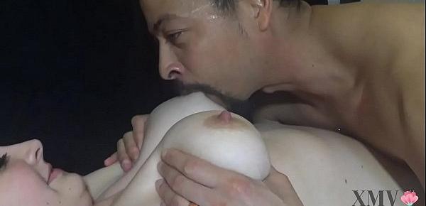  Milk Filled Tits are Fondled and Drained-Husband Breastfeeds from Wife and Fondles Her